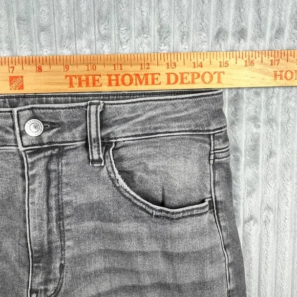 American Eagle Super Hi Rise Jegging Women's 8 Long Distressed Flame Hem Pockets - Picture 11 of 16